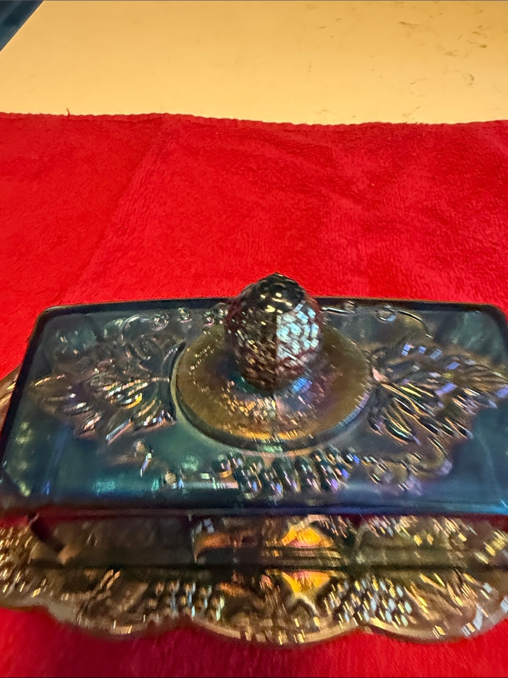 Indiana Glass Harvest Grape lidded butter dish